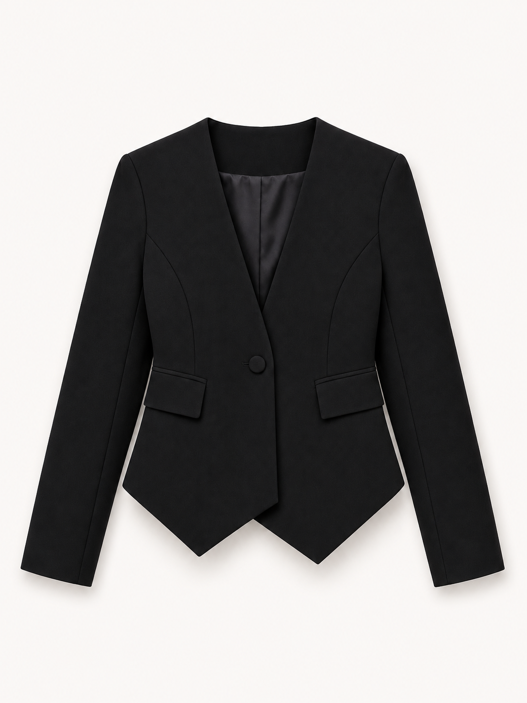 Sculpted Tailored Black Blazer