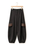Chocolate Brown Woven Panel Cargo Pants