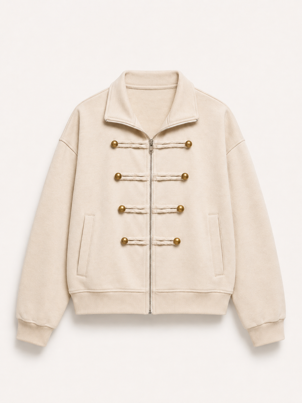 Ivory Utility Bomber Jacket