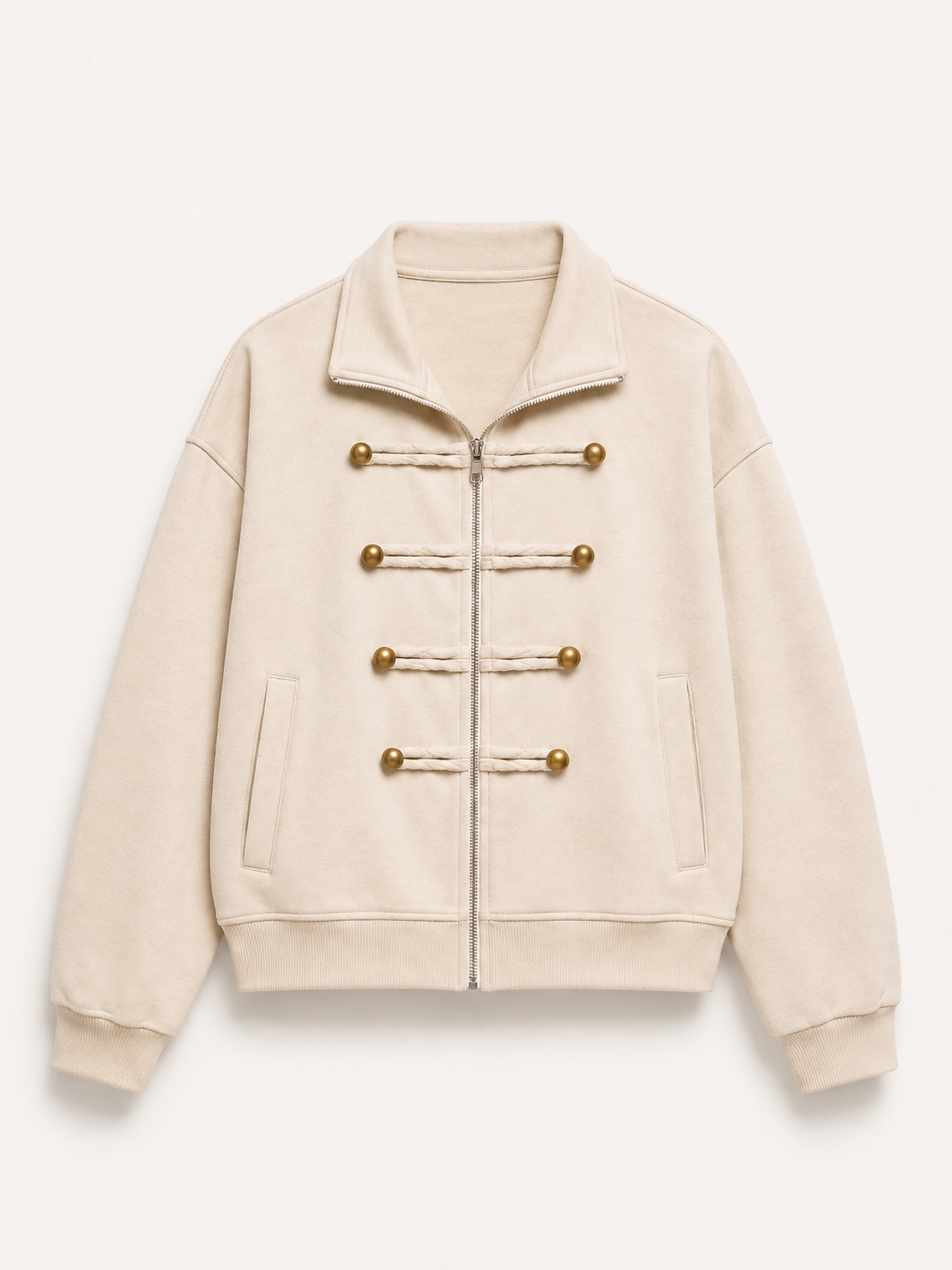 Ivory Utility Bomber Jacket