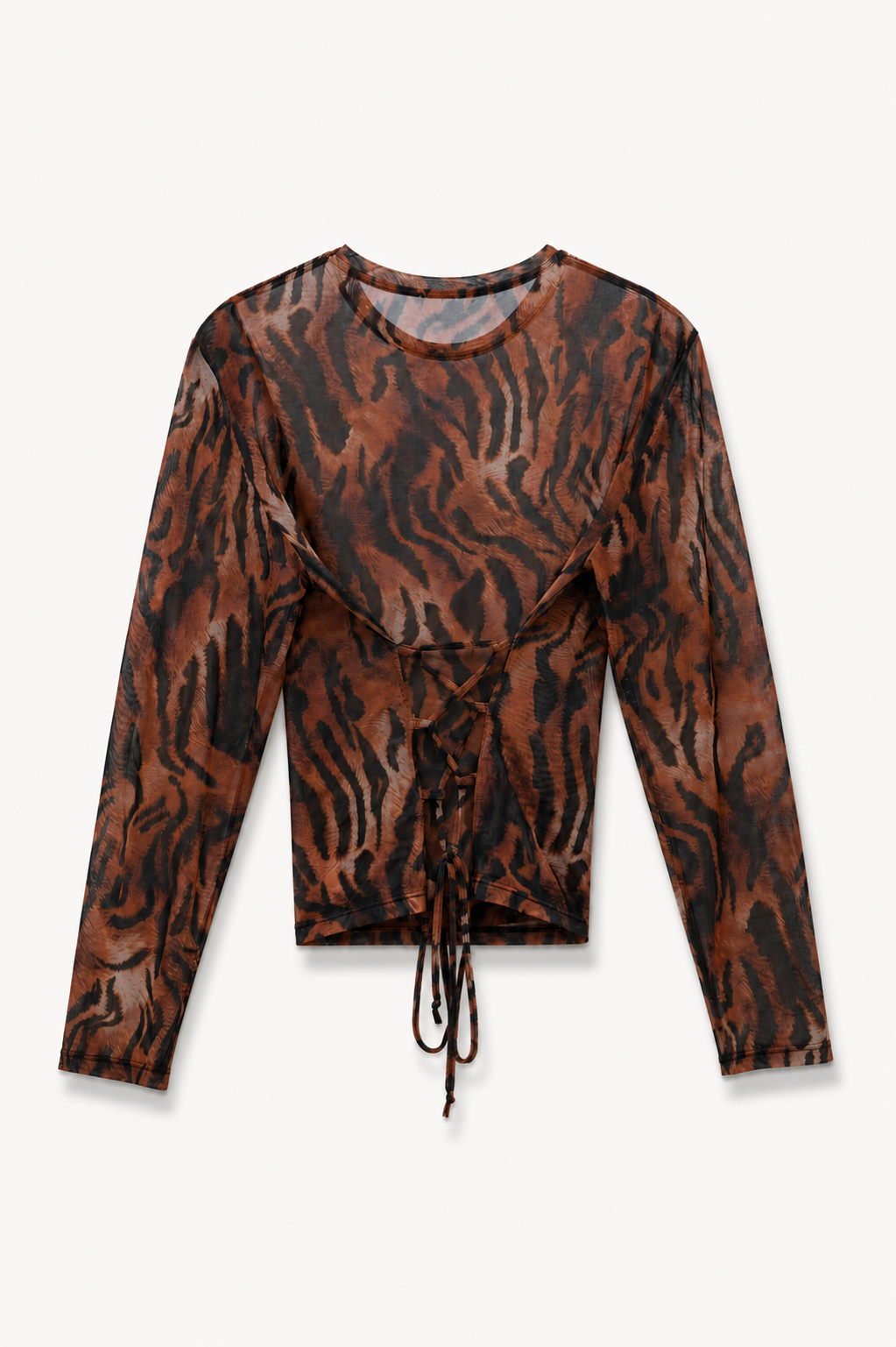 Tiger Print Mesh Top