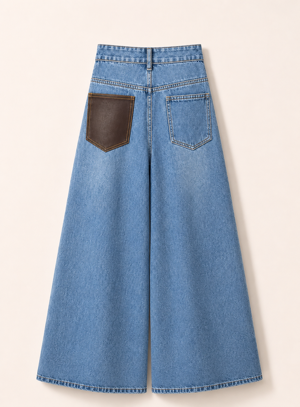 V-Panel Wide Leg Jeans