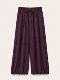 Burgundy Checked Balloon-Leg Trousers