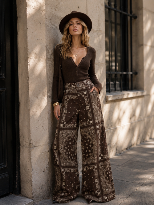 Bandana Rebel Wide-Leg Pants