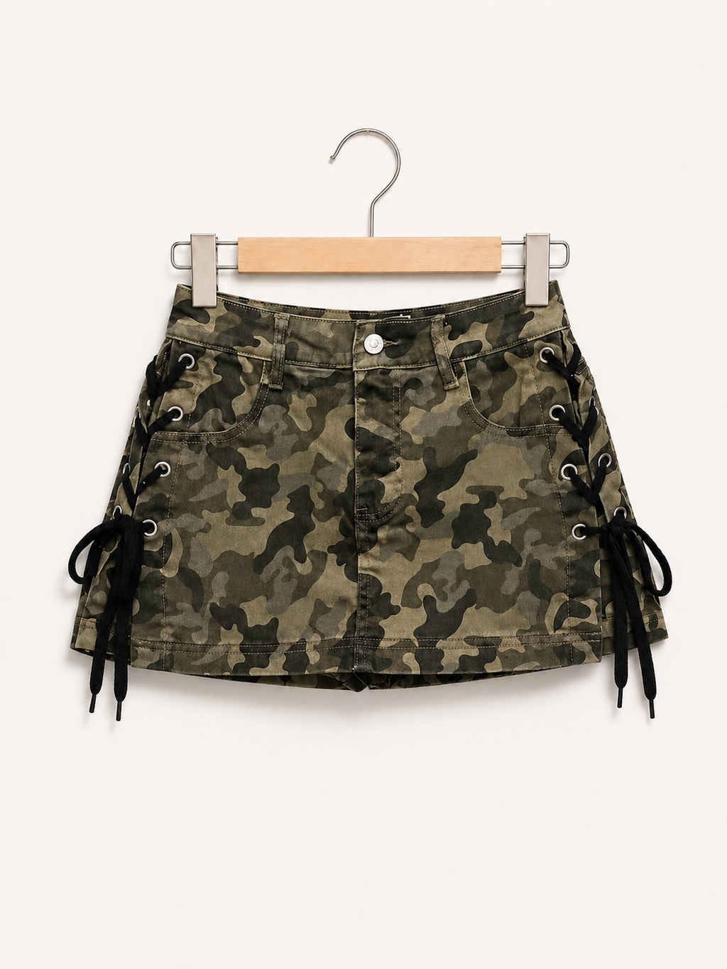 Camo Rebel Lace-Up Mini Skort