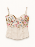 Floral Linen Corset Top