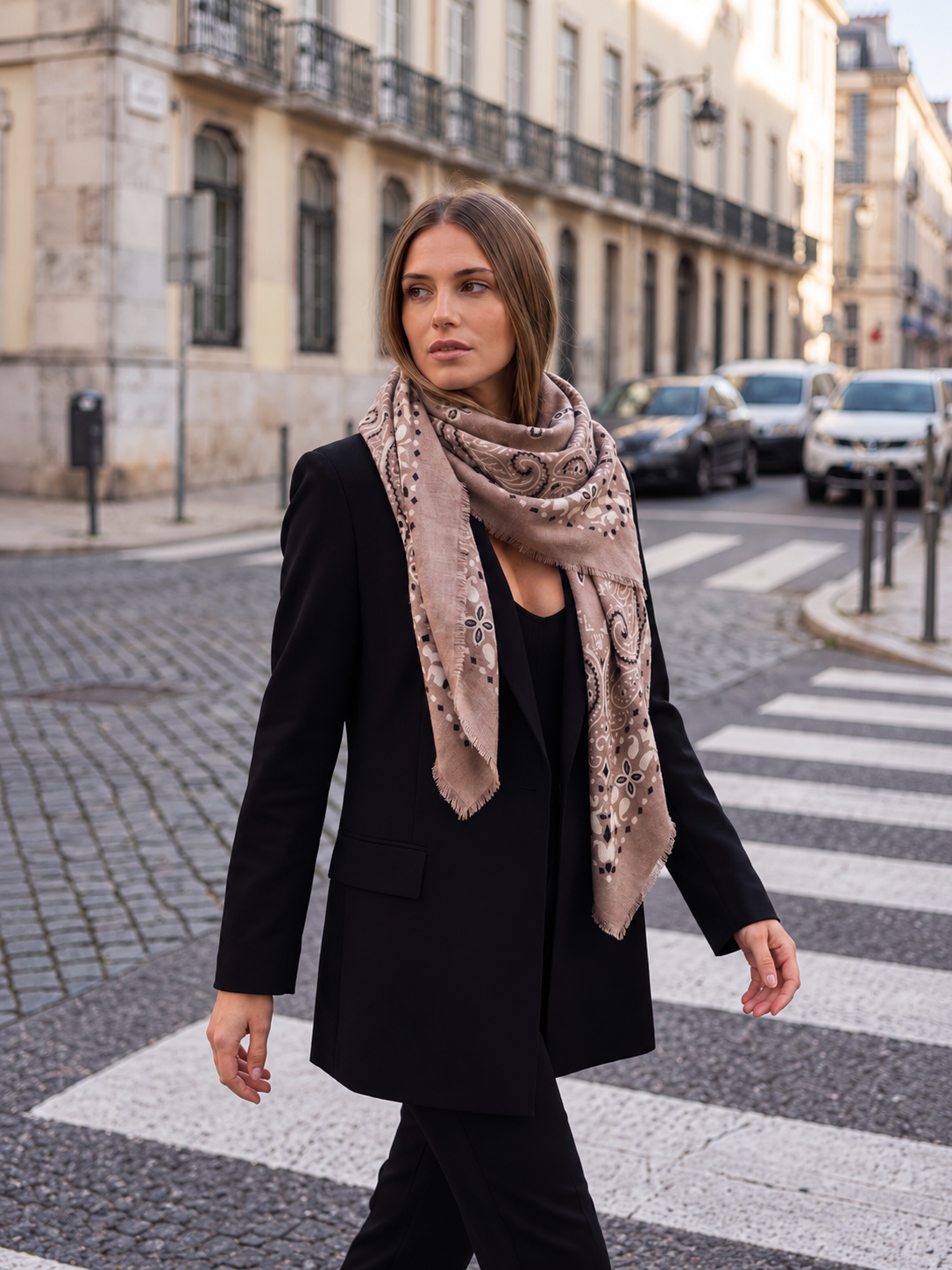 Ornate Paisley Fringe Scarf