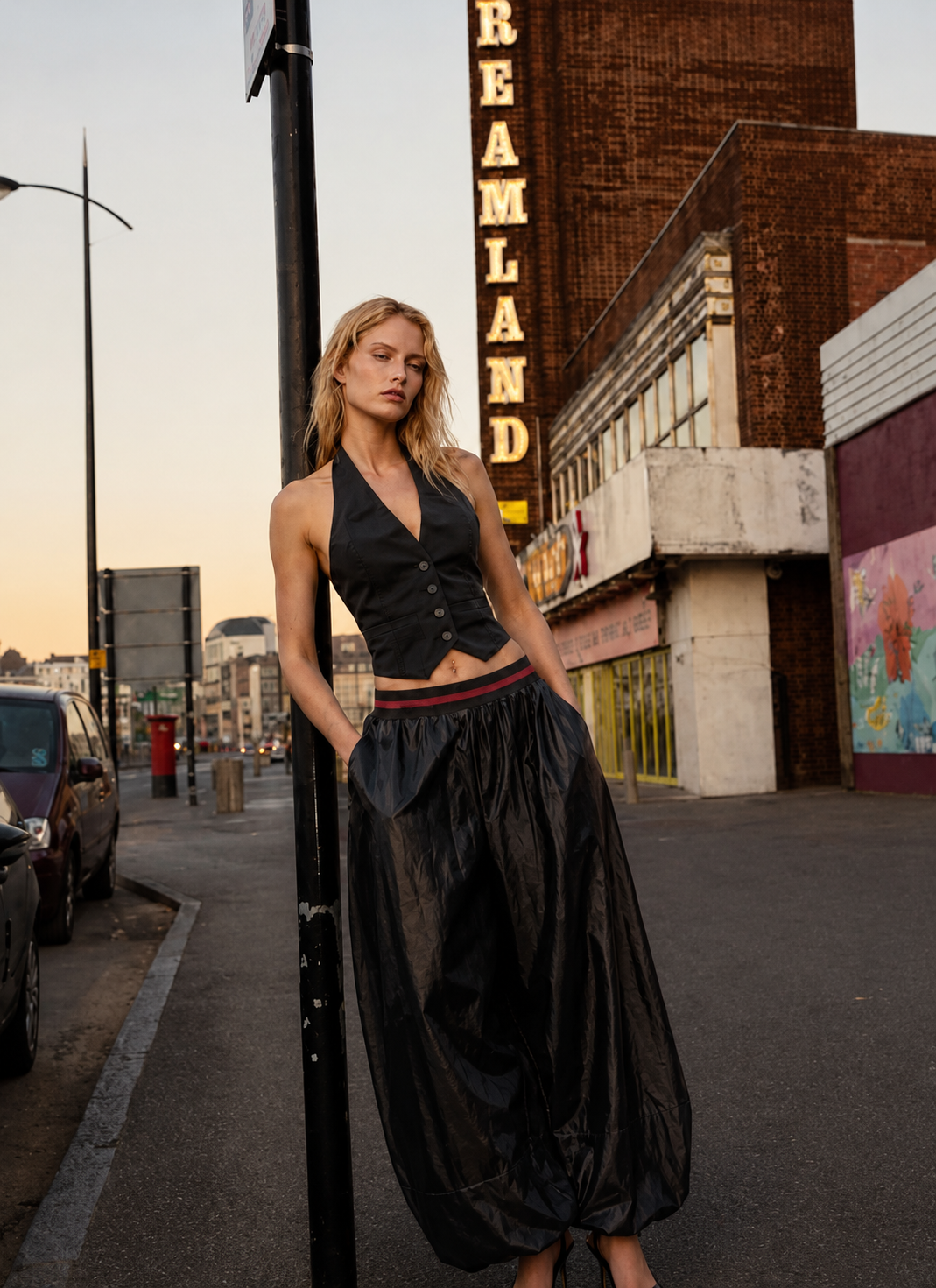 The Noir Tailored Halter Vest
