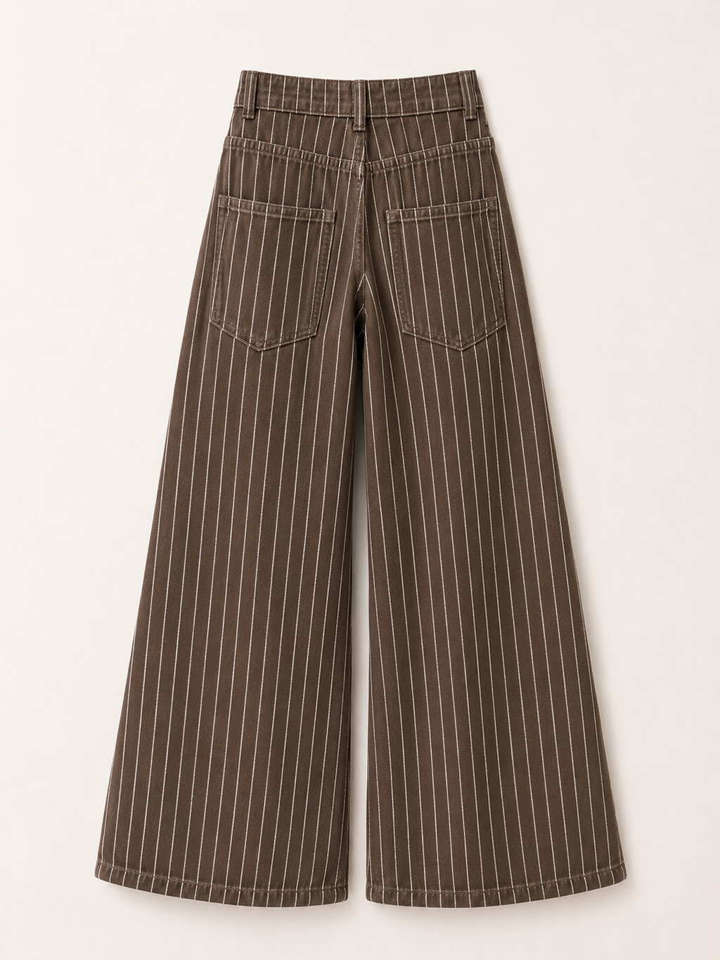 Pinstripe Wide-Leg Pants