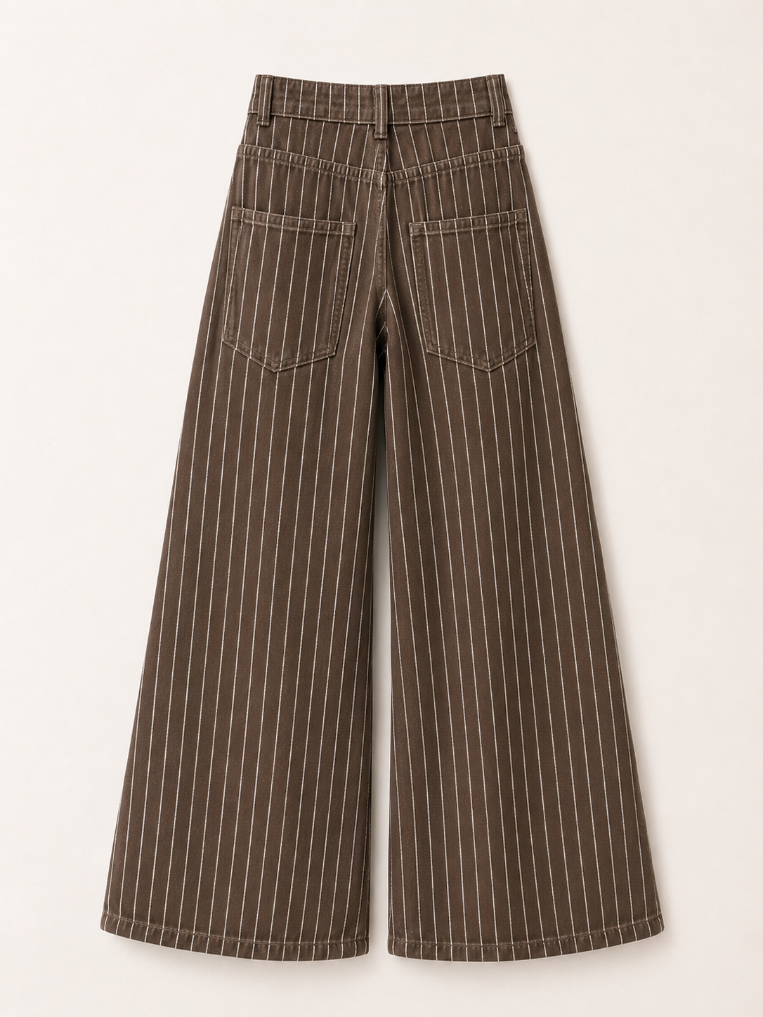 Pinstripe Wide-Leg Pants