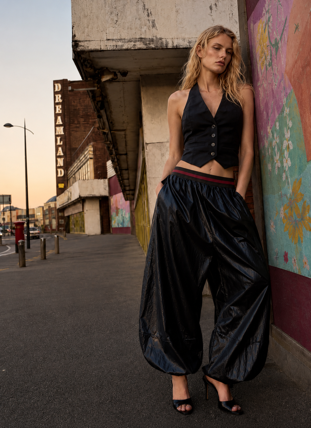 The Noir Tailored Halter Vest