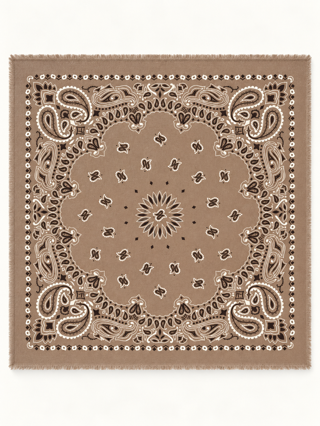 Bandana Print Fringe Shawl