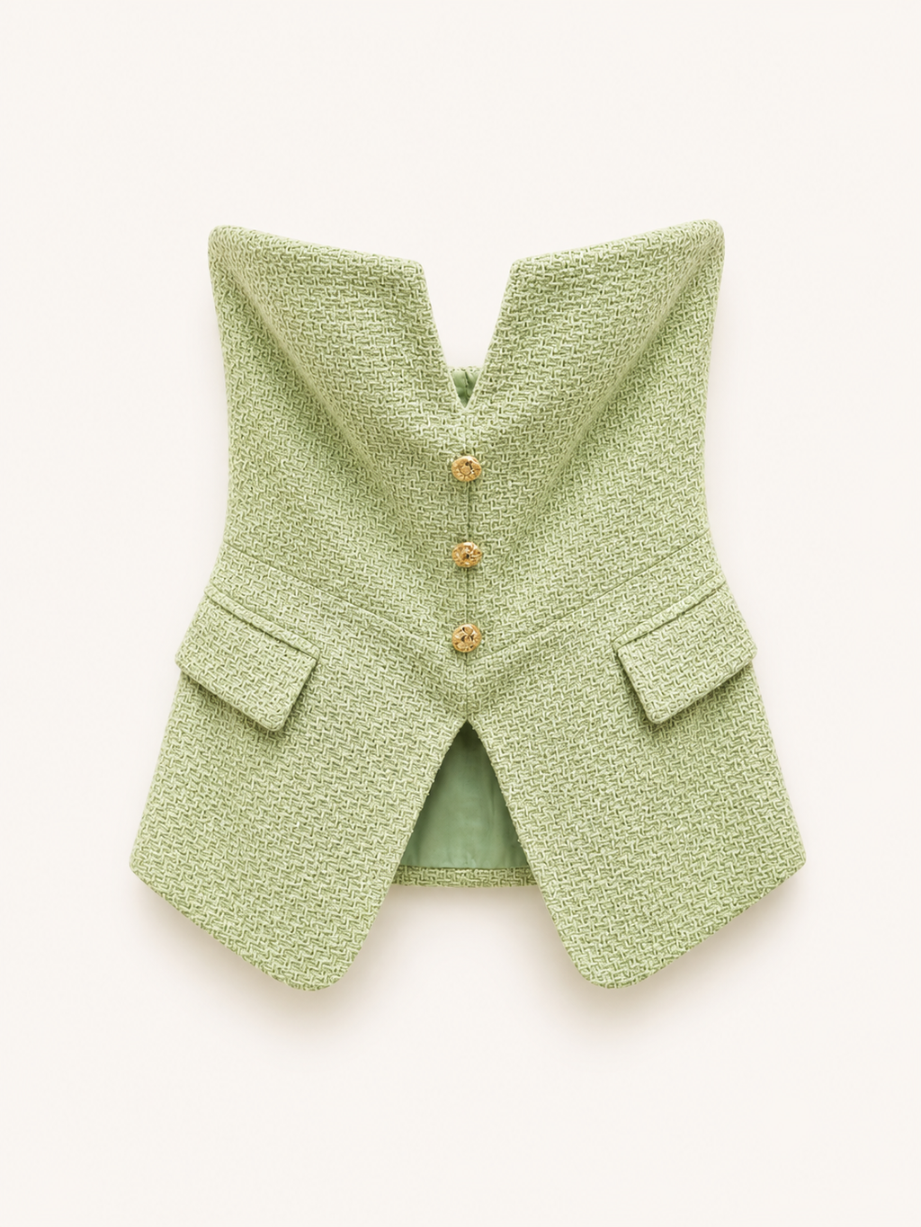 Chic Structured Vest Top with Gold Button Detail