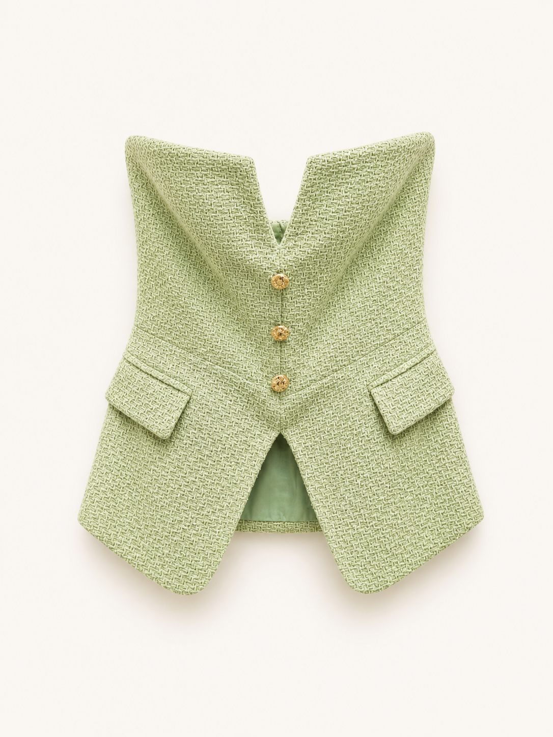 Chic Structured Vest Top with Gold Button Detail