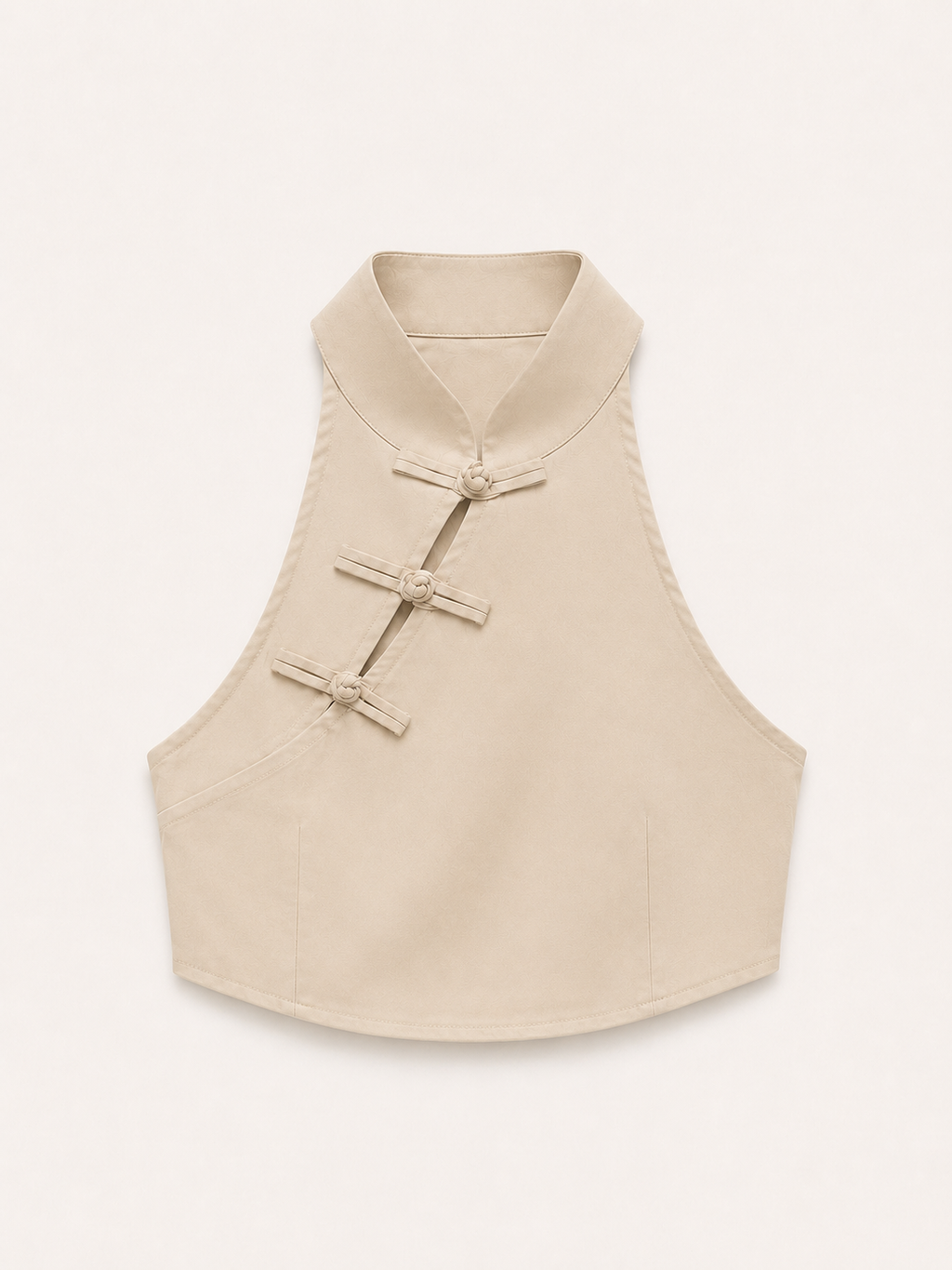 Ivory Mandarin Knot Top