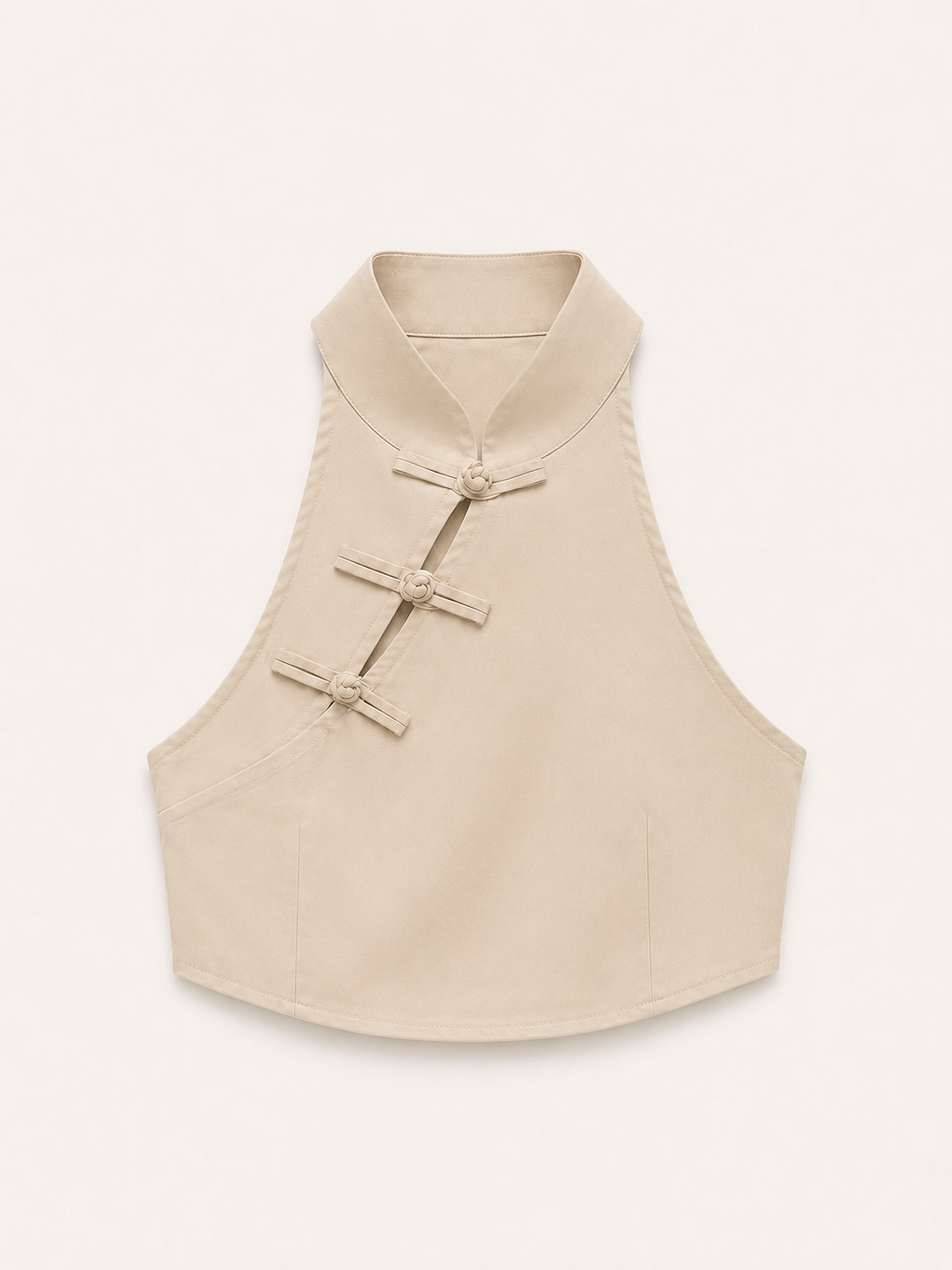Ivory Mandarin Knot Top