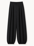Black Pleated Balloon Trousers