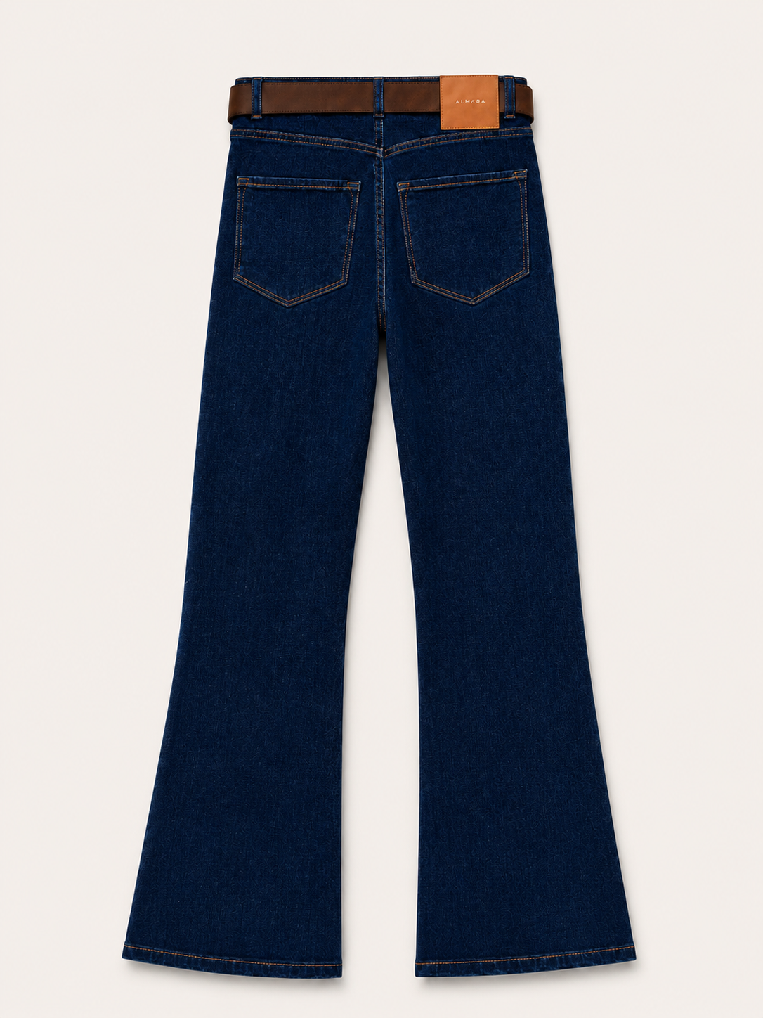 Indigo Flare Jeans with Western Belt
