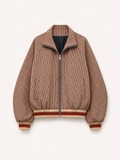 Checked Plaid Zip-Up Bomber Jacket