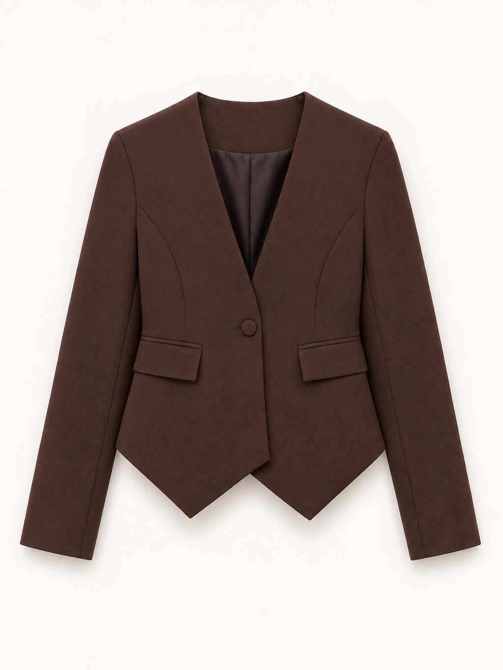 Sculpted Tailored Brown Blazer