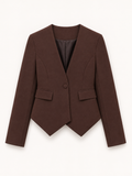 Sculpted Tailored Brown Blazer