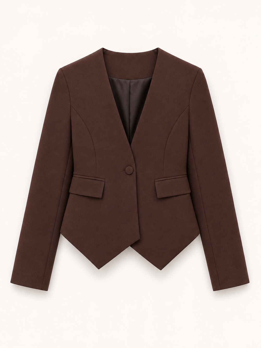 Sculpted Tailored Brown Blazer
