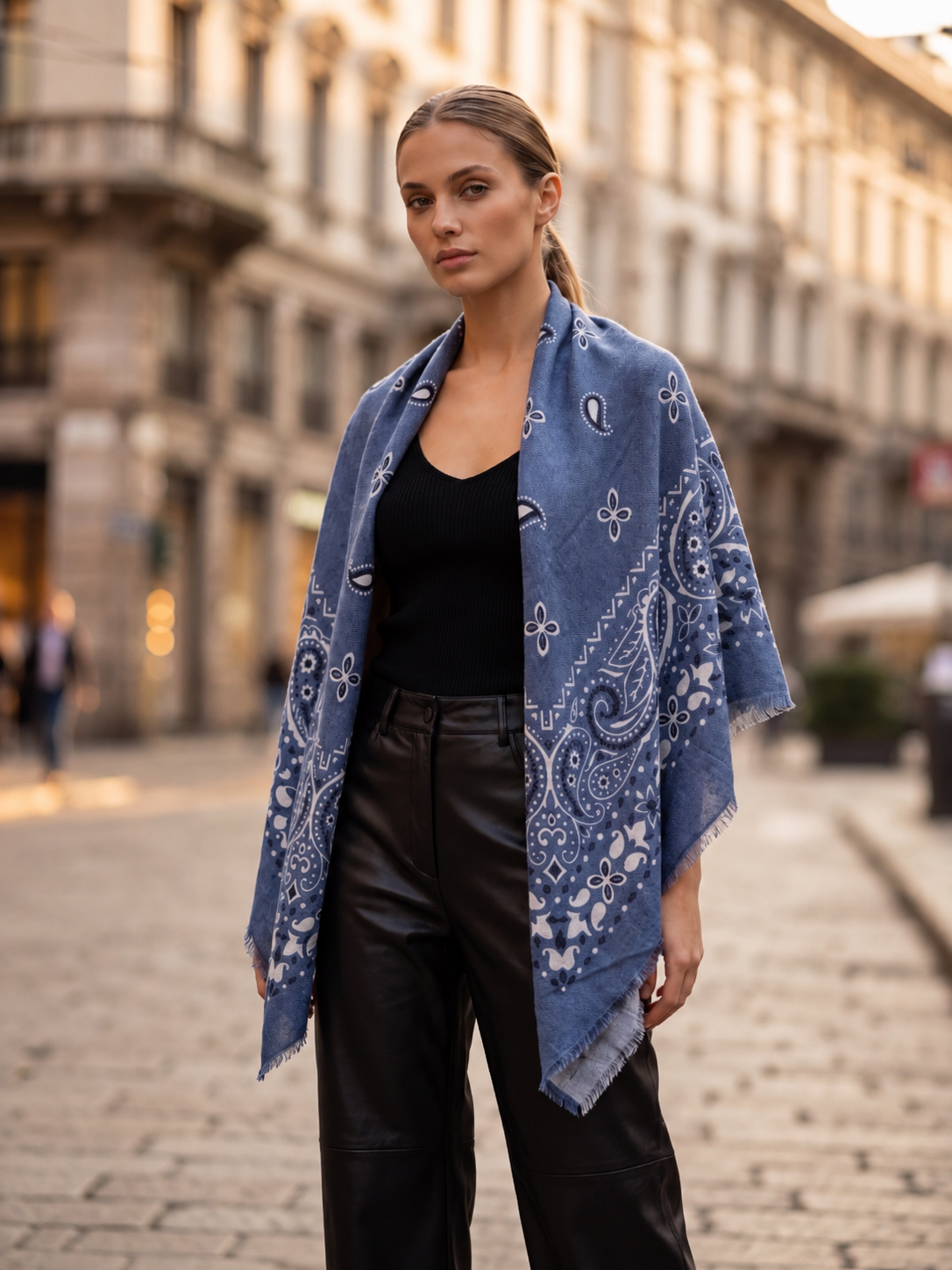 Ornate Paisley Fringe Scarf