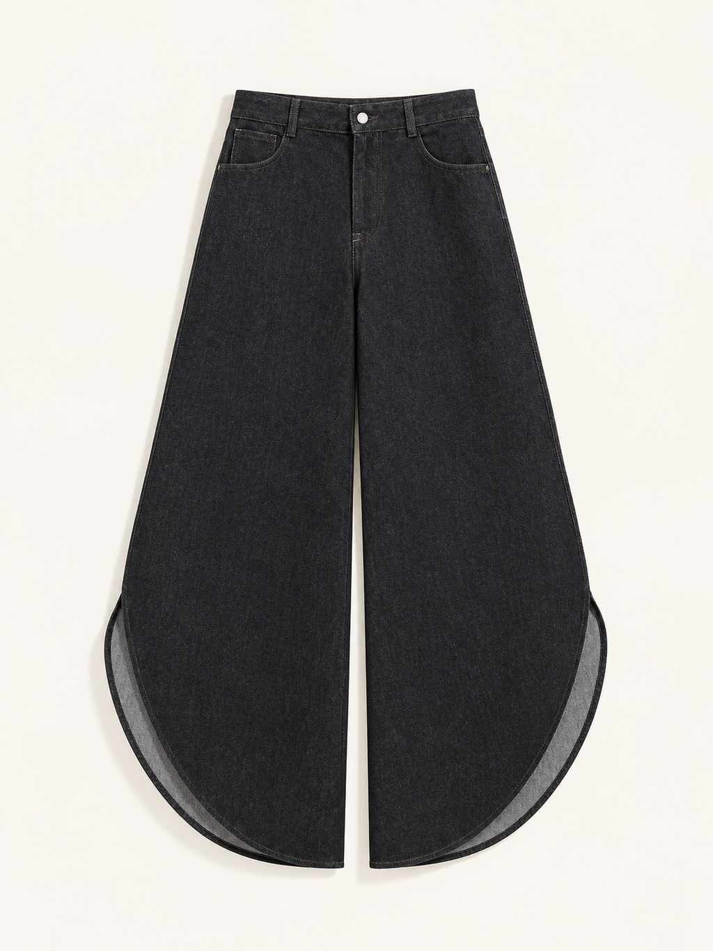 Black Curve Panel Jeans