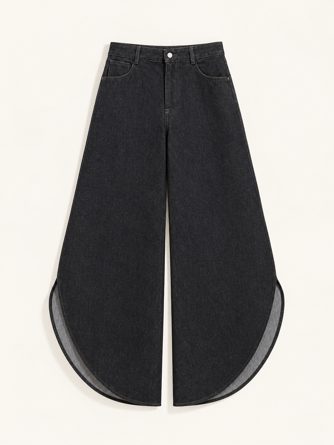 Black Curve Panel Jeans