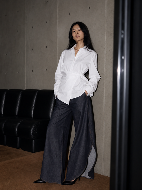 Black Curve Panel Jeans