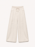 Cream Wide-Leg Pants