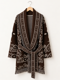 Paisley Fringe Wrap Coat