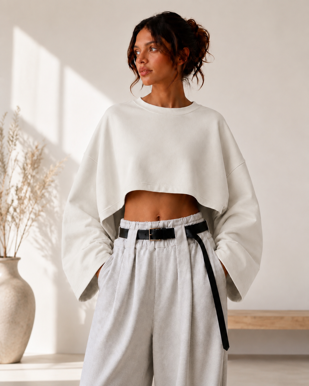 Lightweight Essential Ivory Sweatshirt