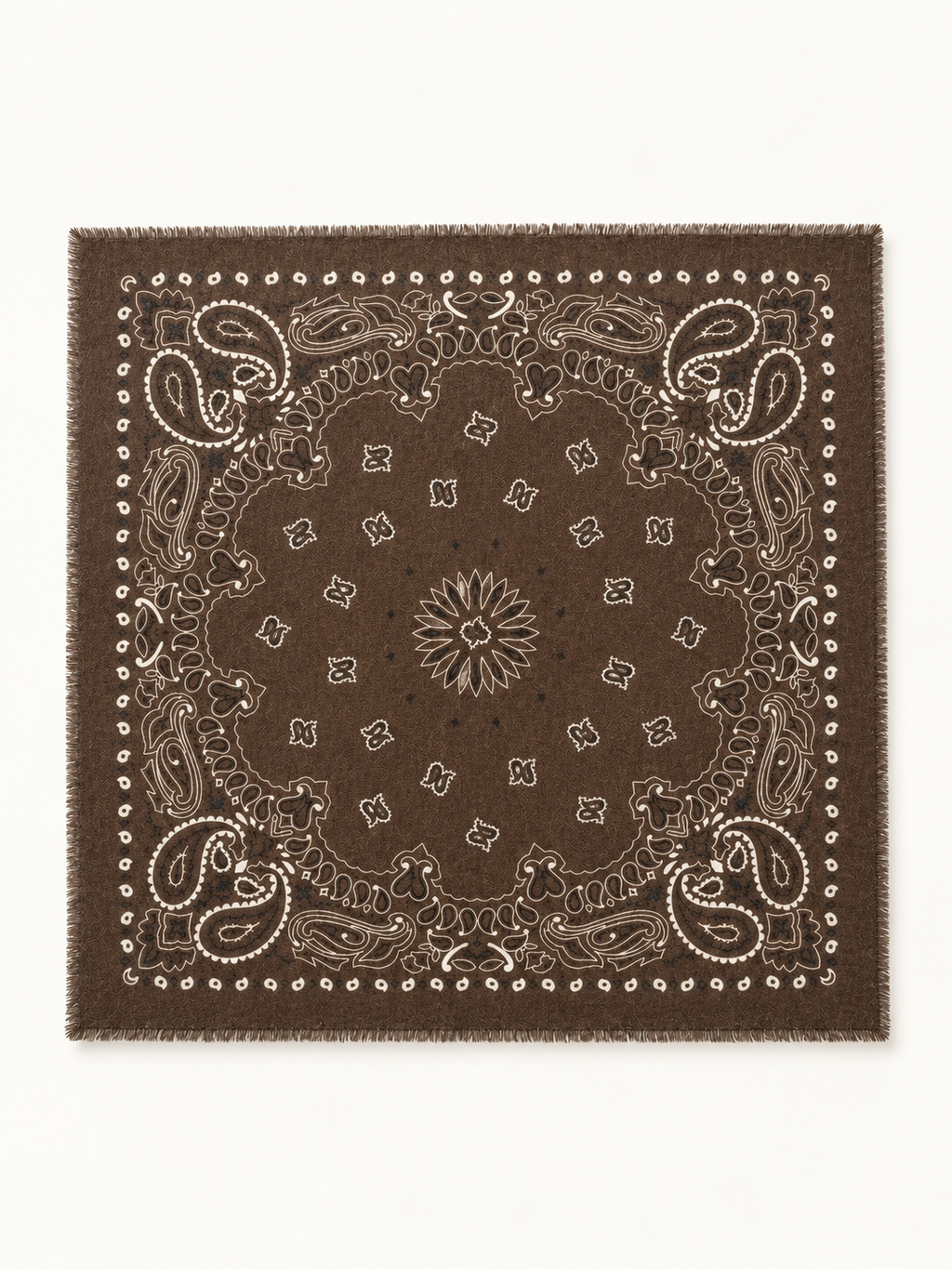 Bandana Print Fringe Shawl