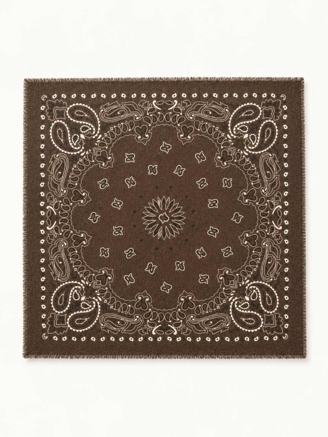 Bandana Print Fringe Shawl