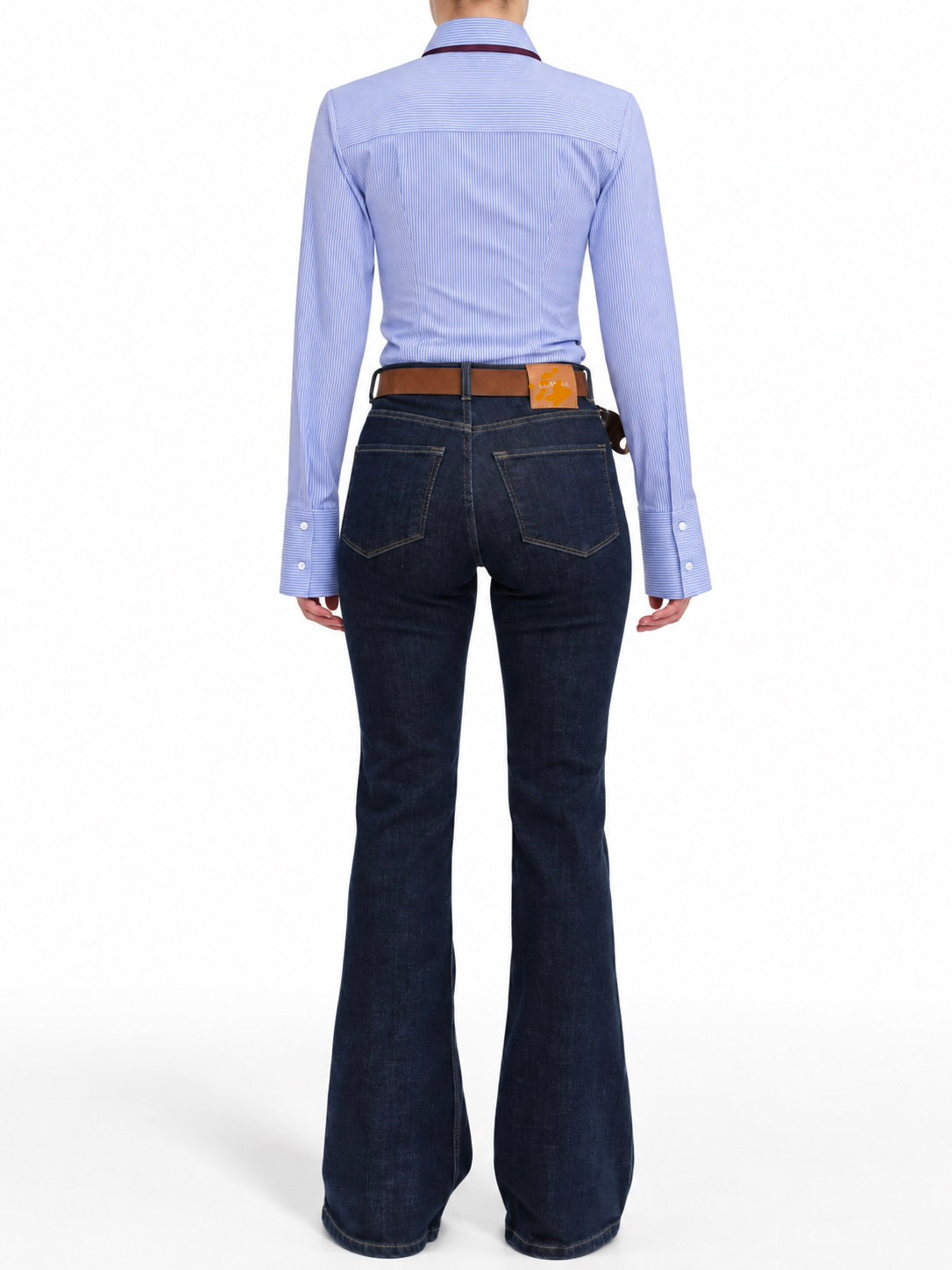 Indigo Flare Jeans with Western Belt