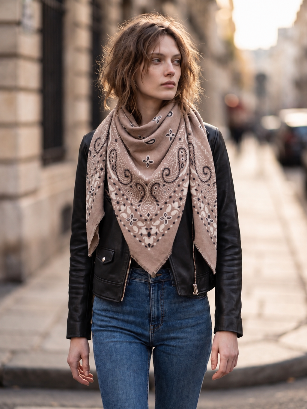 Ornate Paisley Fringe Scarf