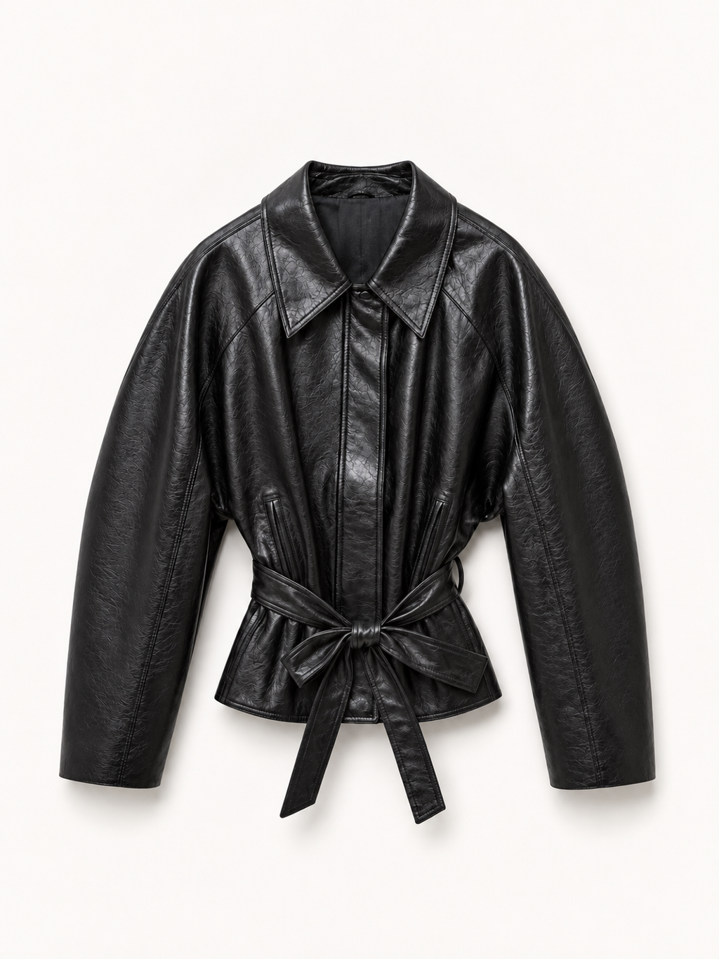 Noir Cinch Leather Jacket