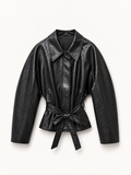 Noir Cinch Leather Jacket