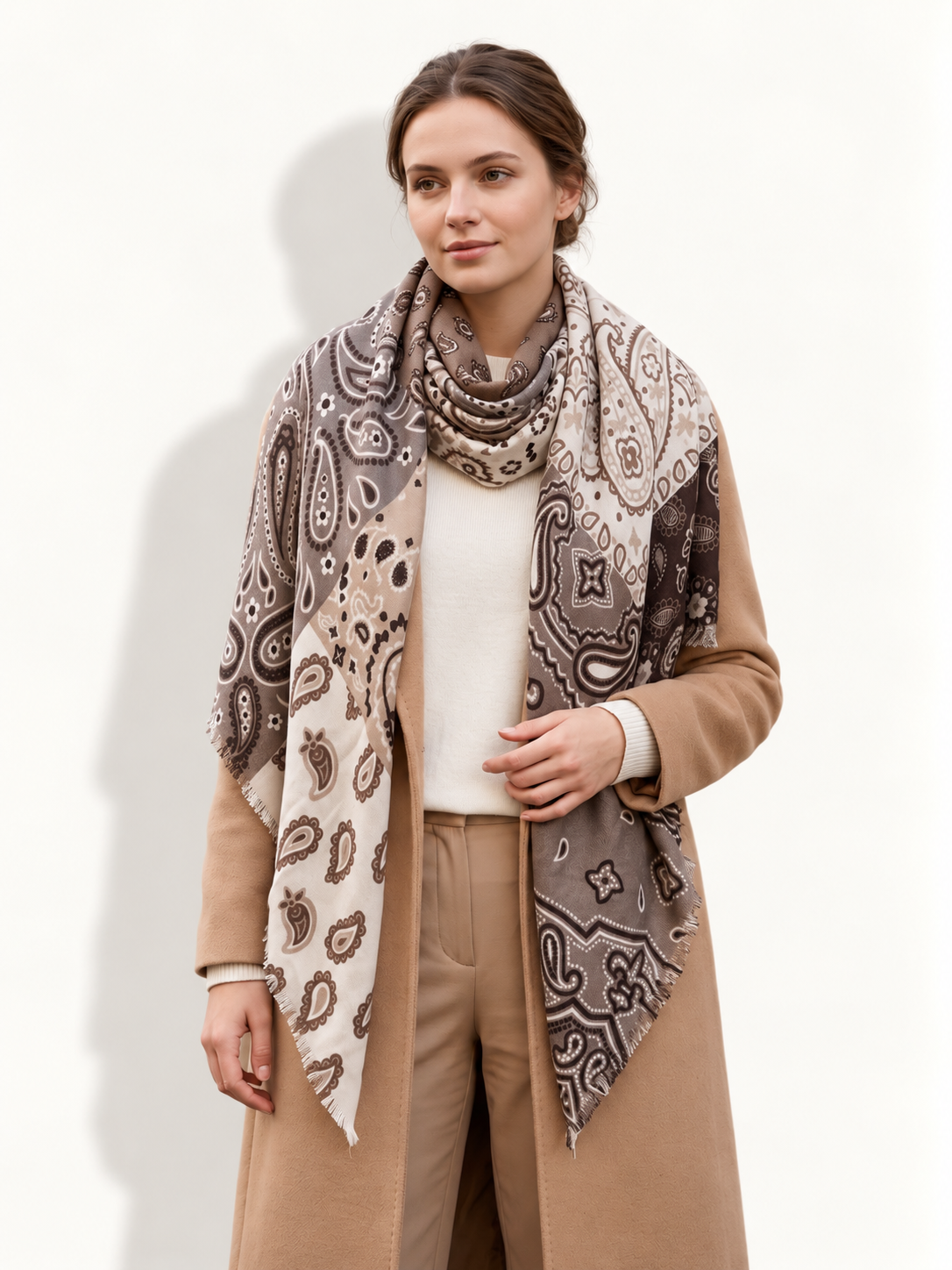 Patchwork Paisley Print Scarf