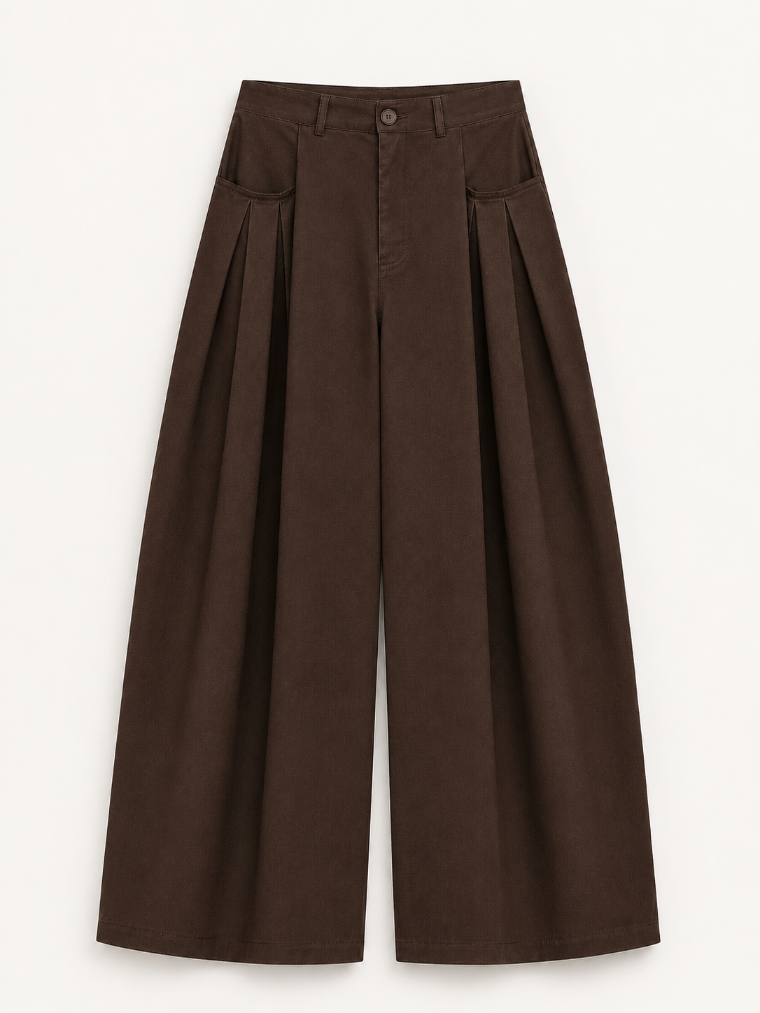 Brown Utility Wide-Leg Trousers