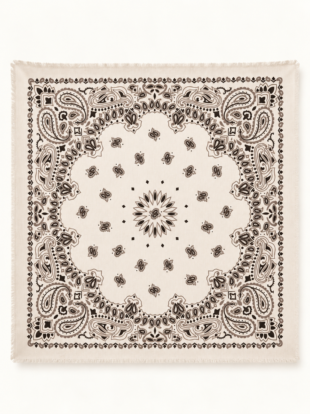 Bandana Print Fringe Shawl