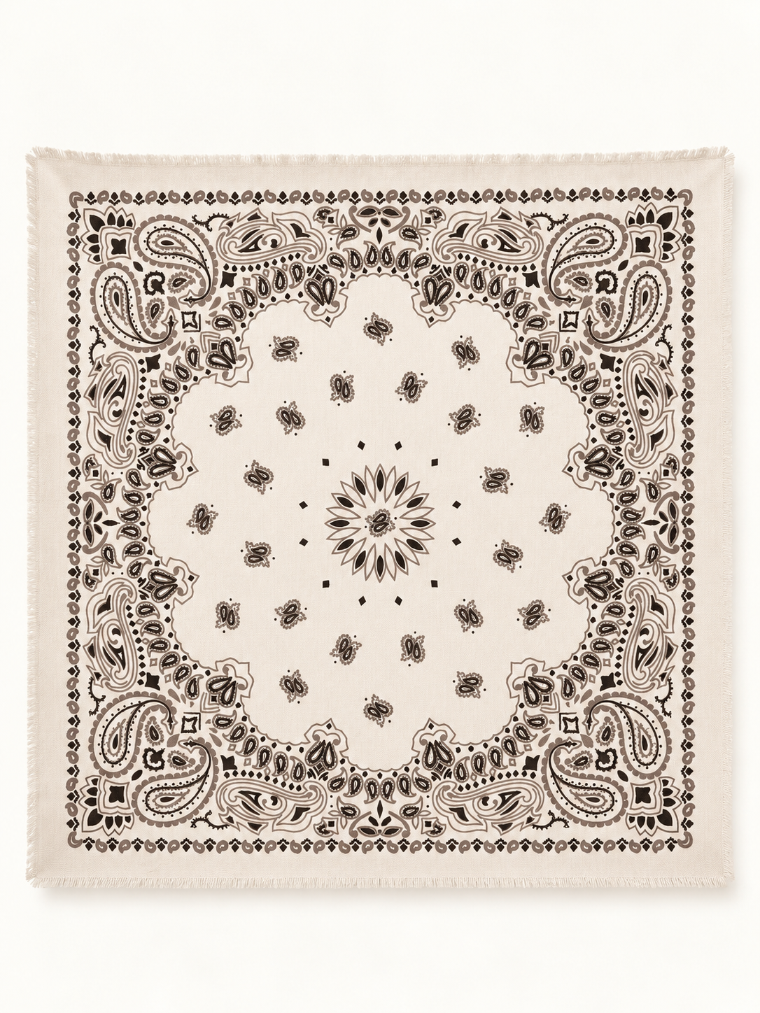 Bandana Print Fringe Shawl