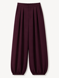 Burgundy Pleated Balloon Trousers