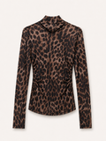 Leopard Print Mesh Top