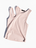 Asymmetric Cutout Ribbed Tank Top