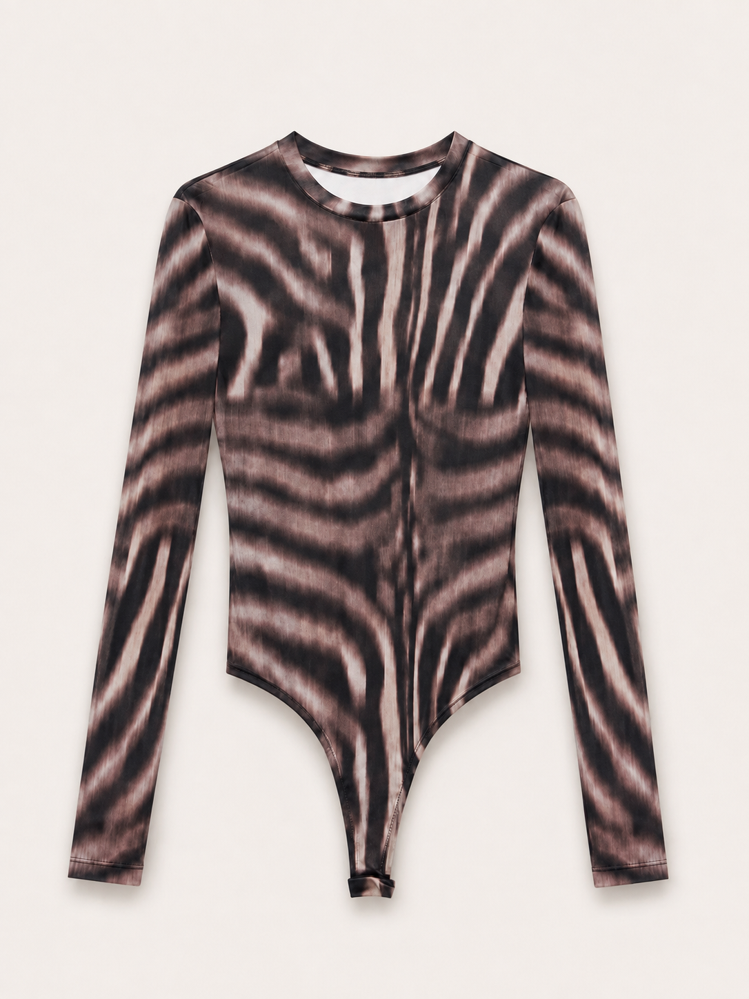 Zebra Print Mesh Bodysuit