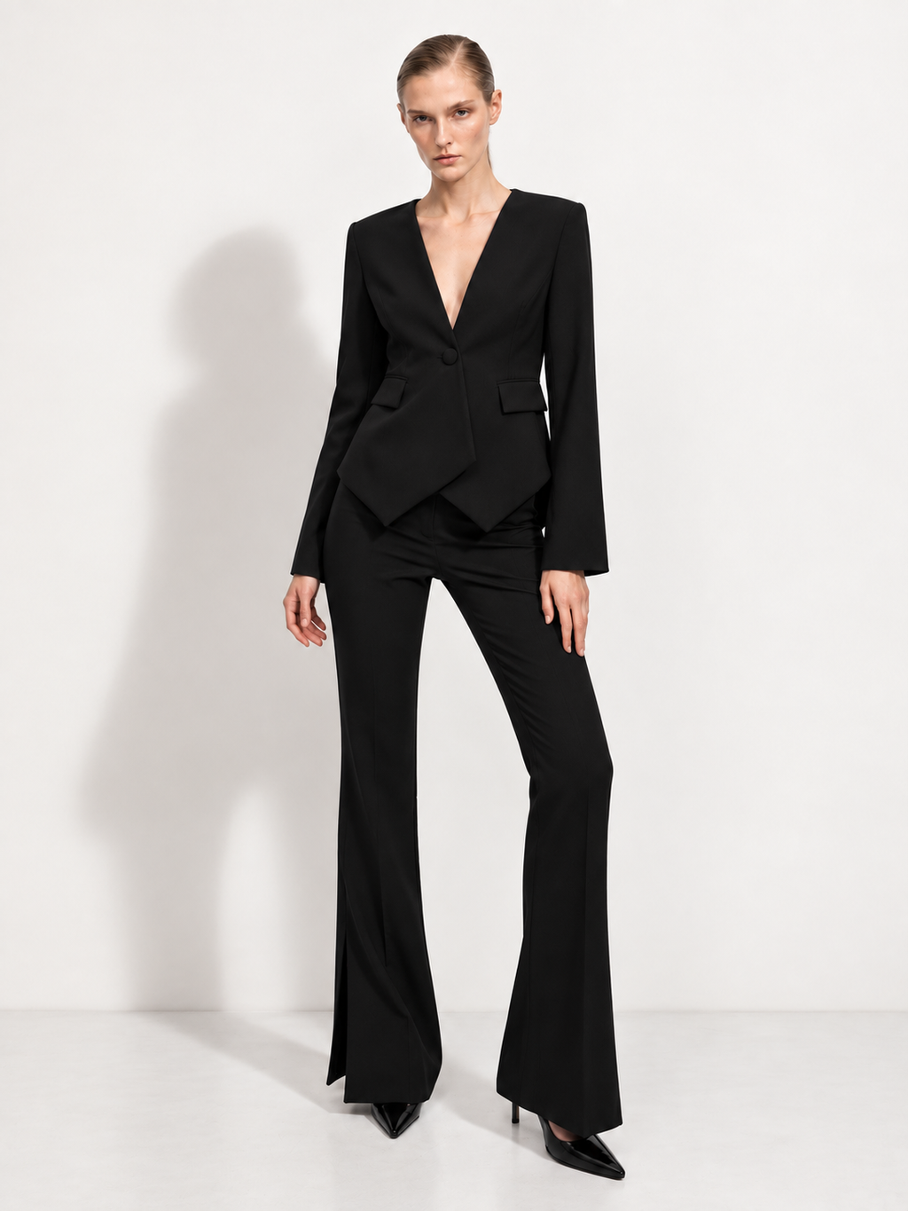 Sculpted Tailored Black Blazer
