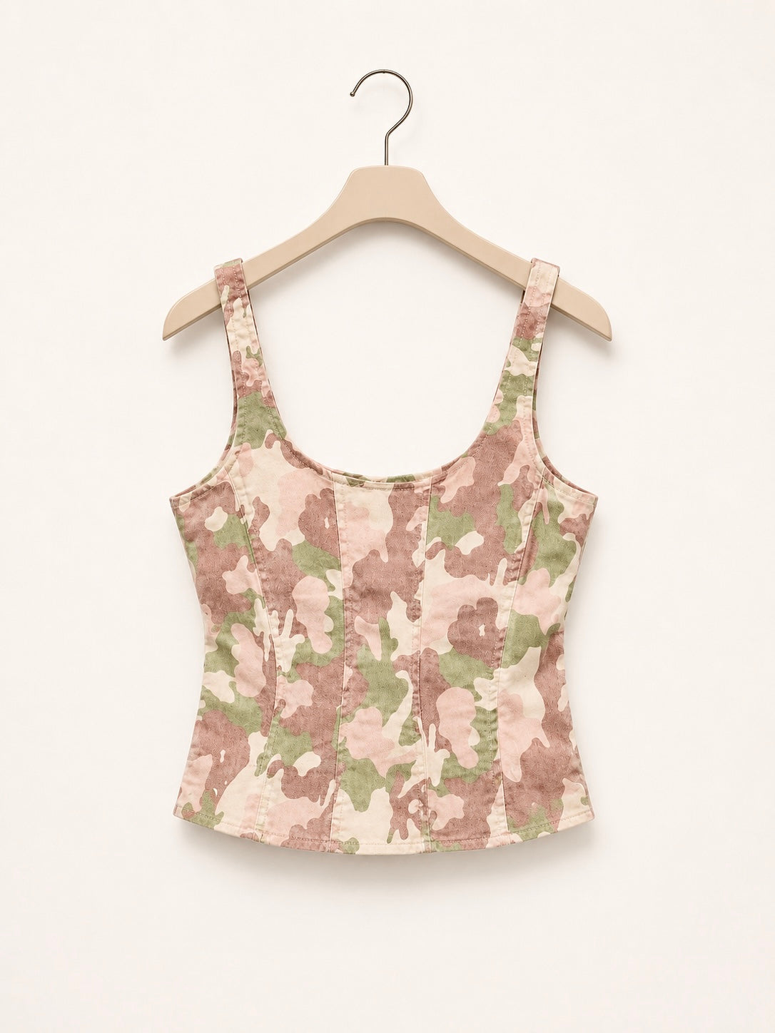 Blush Camo Fitted Top