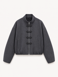 Charcoal Chinese-Style Zip-Up Jacket